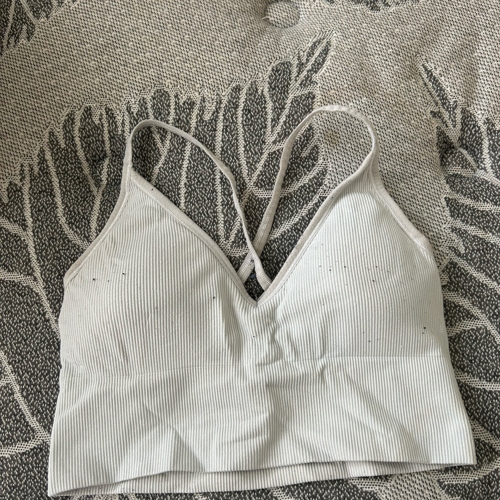 DSG White Ribbed Bra